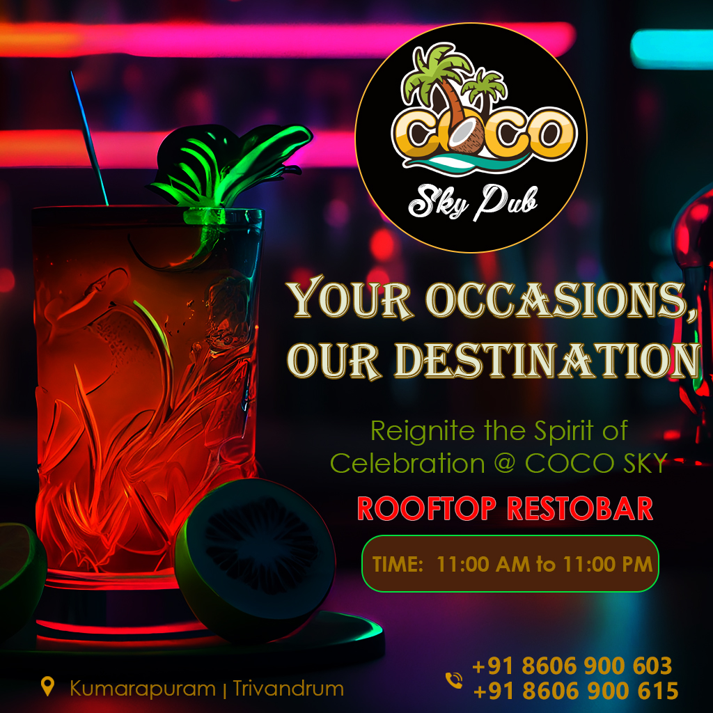 Coco Sky Pub at Biverah Hotel Suites Trivandrum Thiruvanthapuram