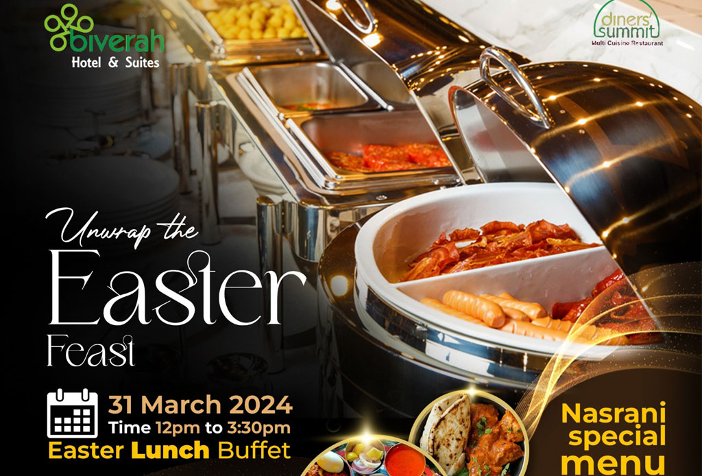 Easter lunch buffet at Diners' summit Biverah hotel