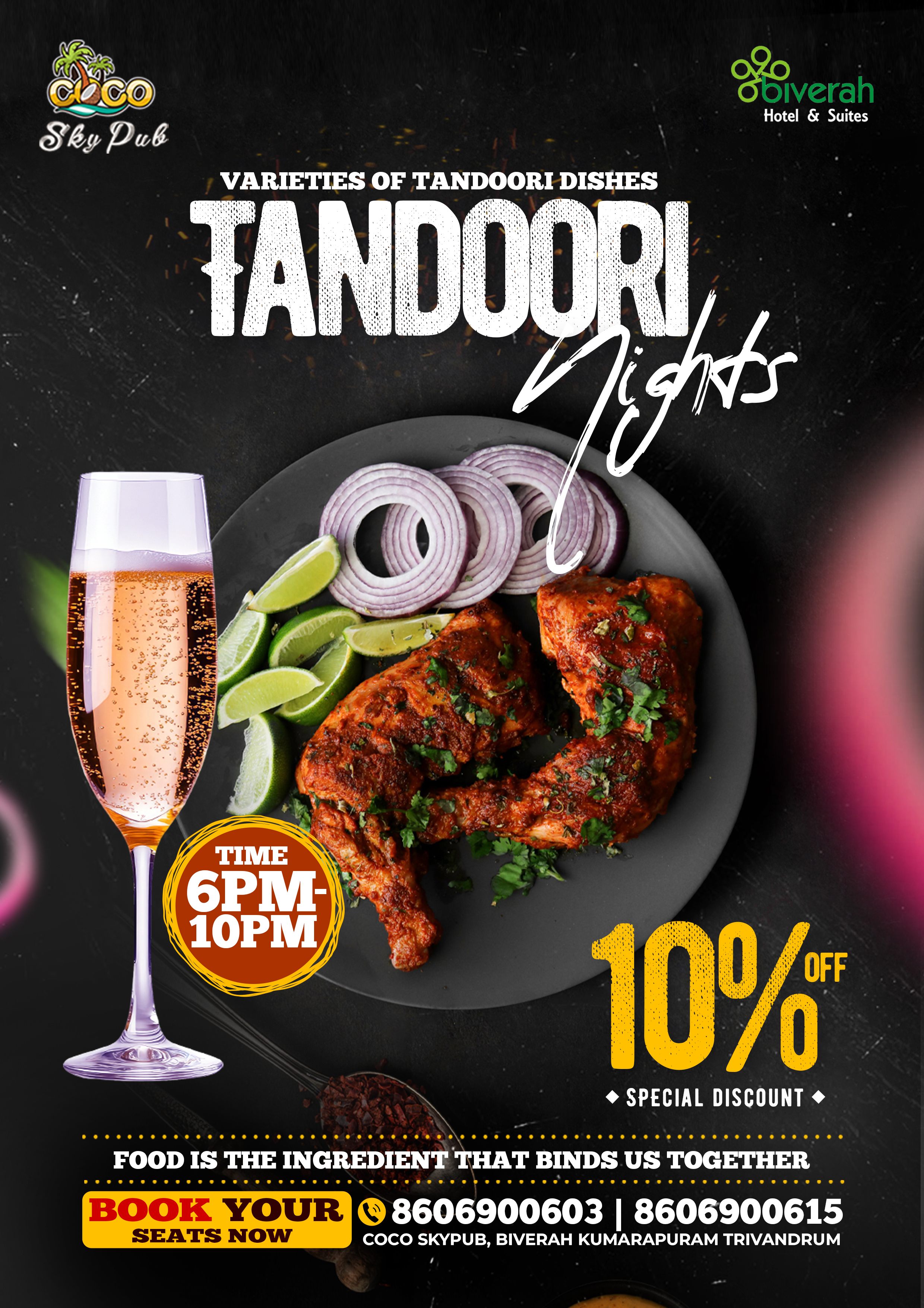 Tandoori Nights at COCO SKY PUB, Biverah Hotel